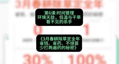 第6节：时间管理环境天敌，低温与干旱&mdash;&mdash;看不见的杀手，课程：《3月春耕除草定全年：省钱、省药、不烧苗、少打两遍药的秘密》